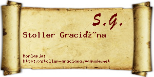 Stoller Graciána névjegykártya